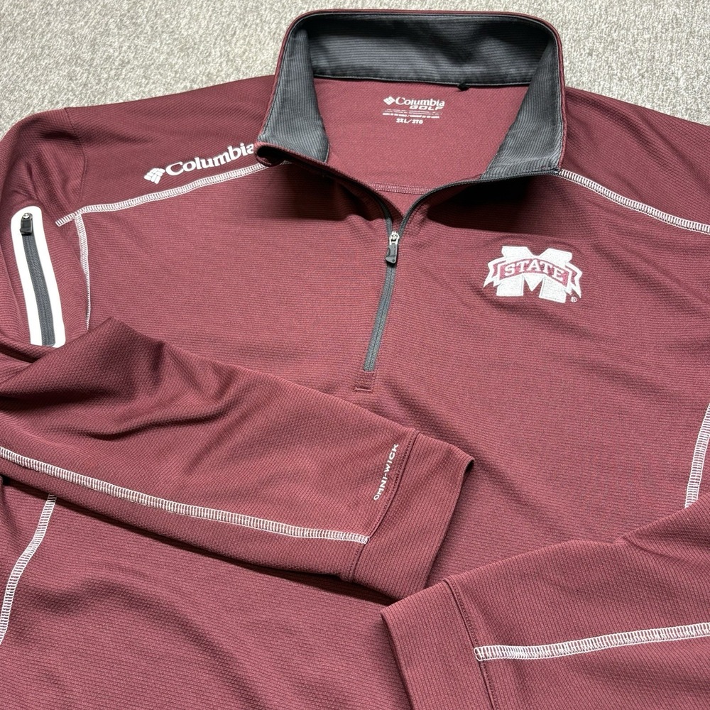 Columbia Golf Mississippi State Omni-Wick Shotgun 1/4 Zip Pullover Men's 2XL